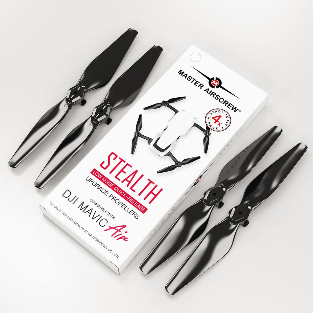 Master Airscrew Stealth Propeller kompatibel mit DJI Mavic Air - Schwarz, 4 Stück, Schwarz