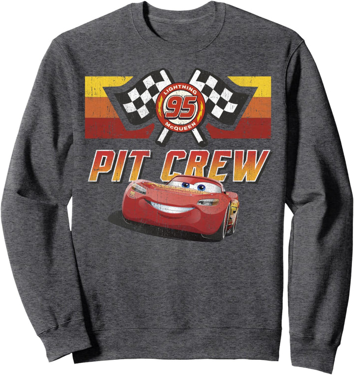 Disney Pixar Cars Lightning McQueen Faded Pit Crew Poster Sweatshirt