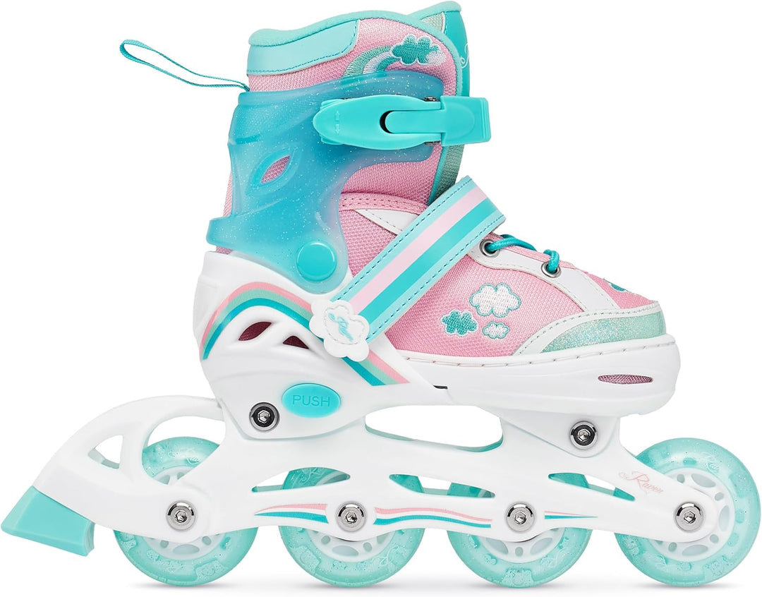 RAVEN 4in1 Inline Skates Triskates Rollschuhe Schlittschuhe Inliner für Kinder Mädchen verstellbar G