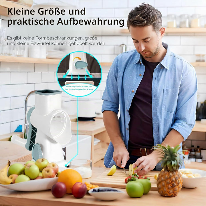Manueller Eisbrecher, panemy Ice Crusher, Slushie Maker mit Doppelreihigen 45°Winkelklingen, Effizie