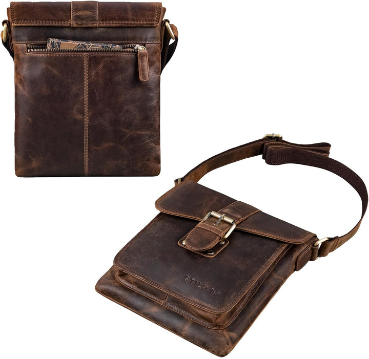 STILORD 'Mattia' kleine Umhängetasche Herren Echtleder Vintage - Schultertasche für 10,1 Zoll Tablet