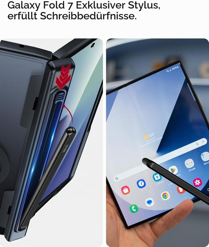 Miimall Kompatibel mit Samsung Galaxy Z Fold 7 Hülle mit Pen Mag-Safe, HD Displayschutz &amp; Scharniers