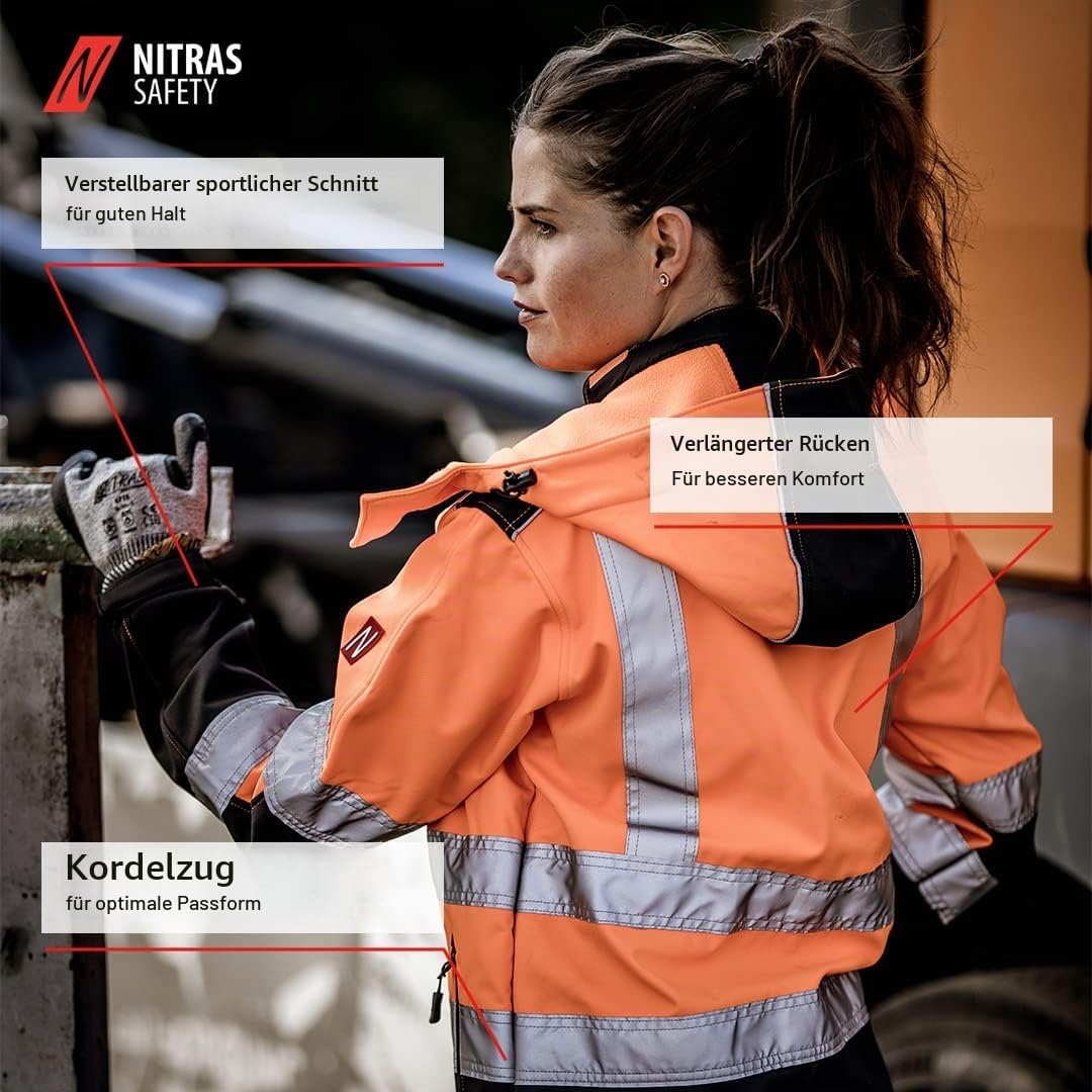 Nitras Herren Motion Tex Viz Softshell-Warnschutzjacke XS Neongelb, XS Neongelb