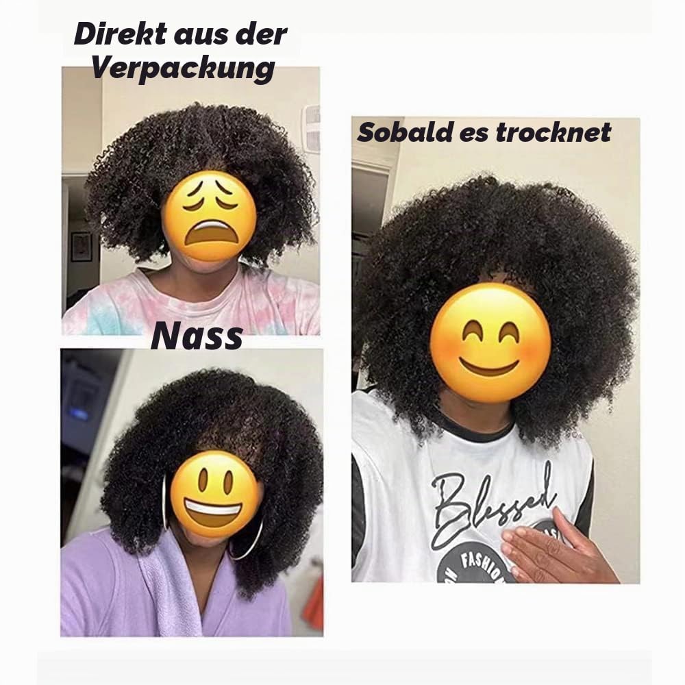 Human Hair Wig Afro Kinky Curly Human Hair Wig With Bang For Women None Lace Human Hair Wig Glueless