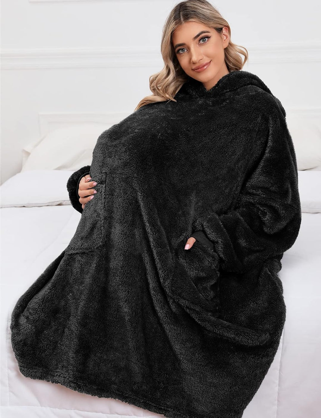 UMIPUBO Hoodie Decke Damen Oversize Sherpa Deckenpullover Blanket Hoodie Warm Winterpullover Decken