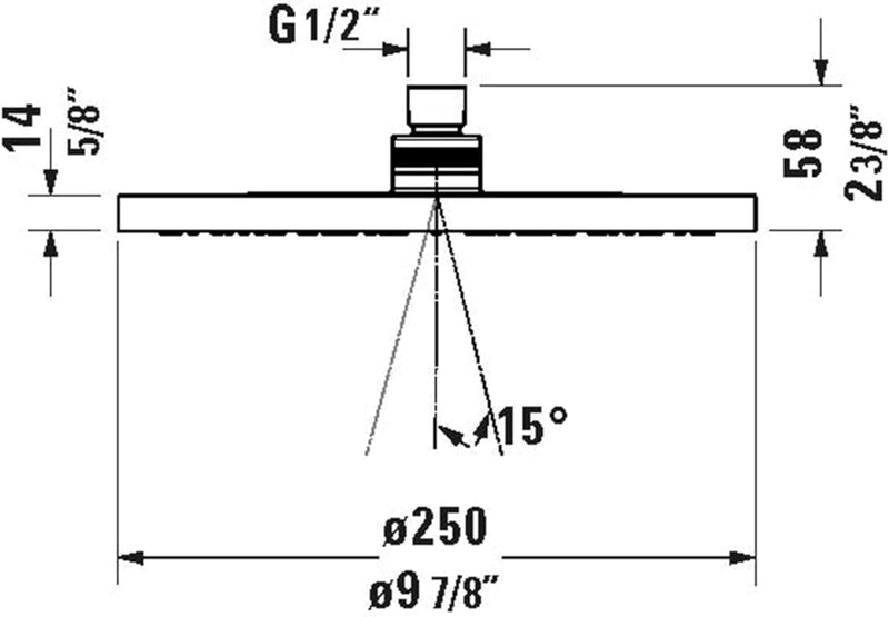 Duravit Universal Duschkopf aus Edelstahl, Duschbrause mit Strahlart Rain, Duscharmatur rund (Ø 250