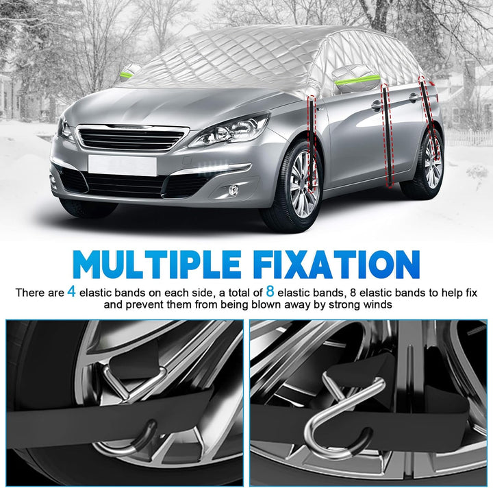Halbe Autoabdeckung für Peugeot 308, Verdickte Halbgarage Sommer, Outdoor Abdeckplane, Schutz vor So