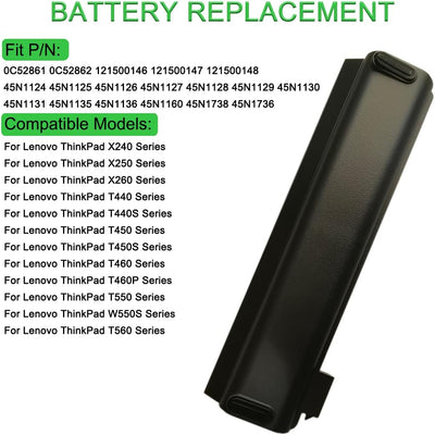 XITAIAN 10.8V 56Wh 5200mAh 45N1124 45N1128 0C52862 Ersatz Laptop Akku für Lenovo ThinkPad X240 X250