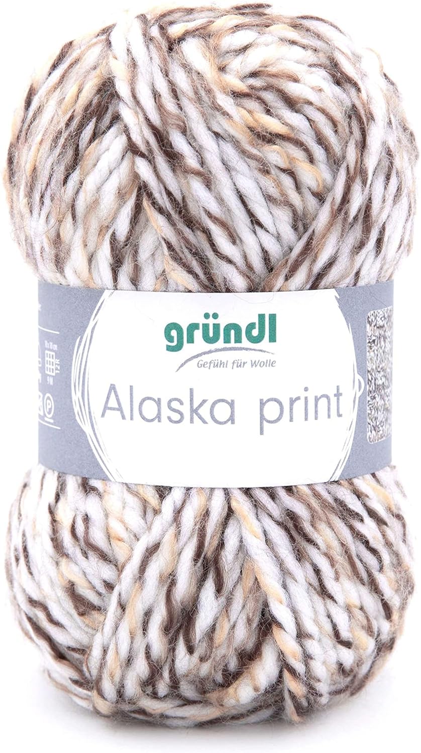 Gründl Alaska print (Strick- und Häkelgarn mit wollartigem Charakter aus 80 % Polyacryl und 20 % Wol