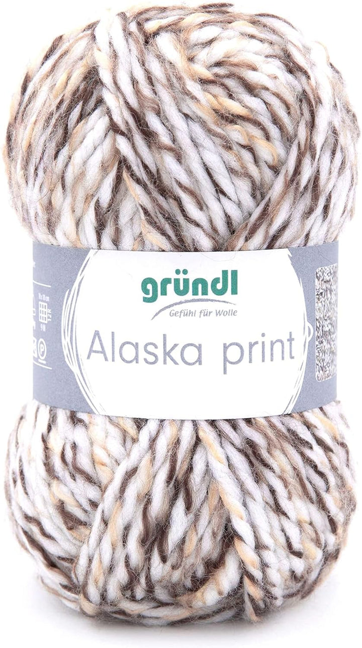 Gründl Alaska print (Strick- und Häkelgarn mit wollartigem Charakter aus 80 % Polyacryl und 20 % Wol