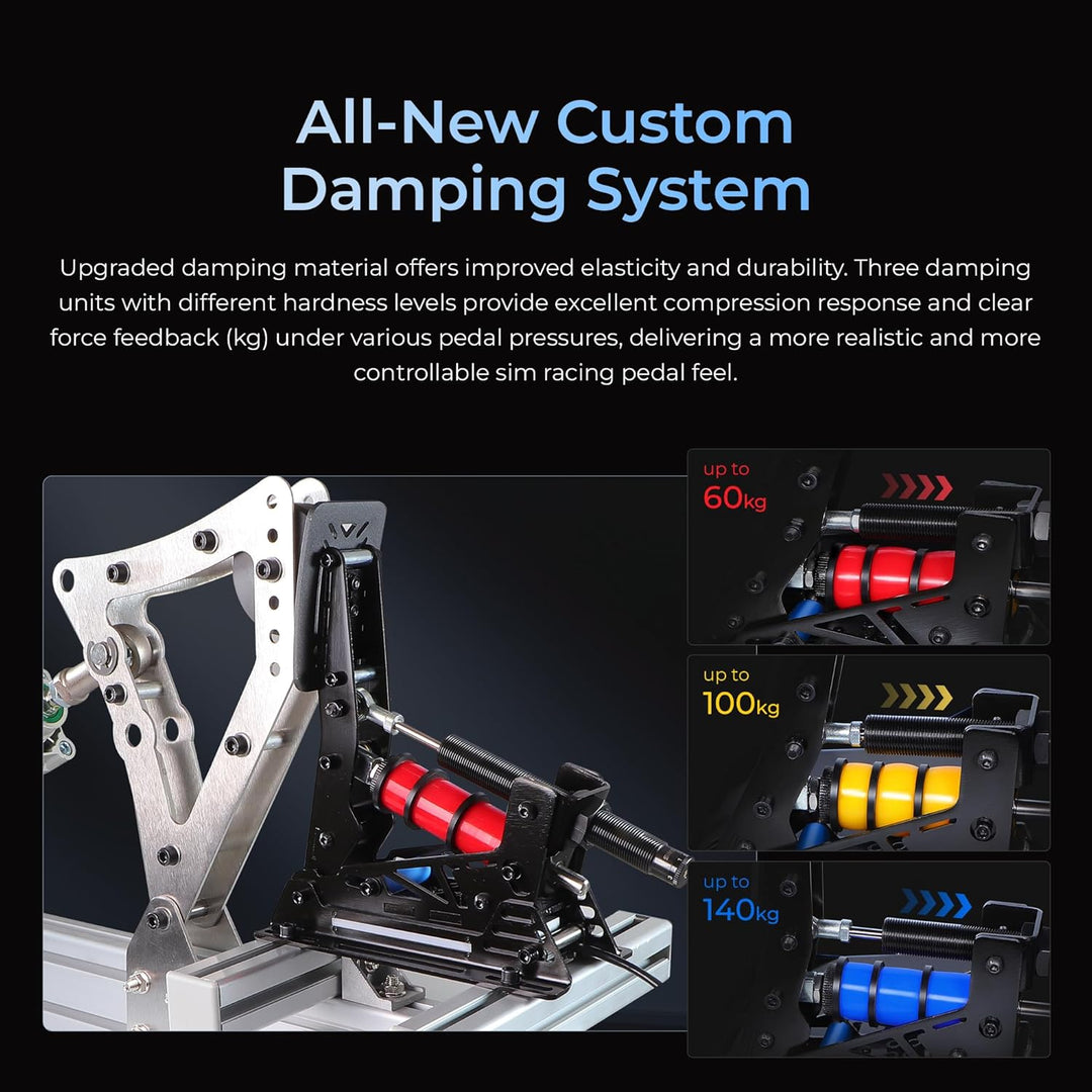 SIMSONN PRO X Ultra Hydraulische Sim-Racing-Pedale für PC, Professionelle Lastzelle Rennsimulator Pe