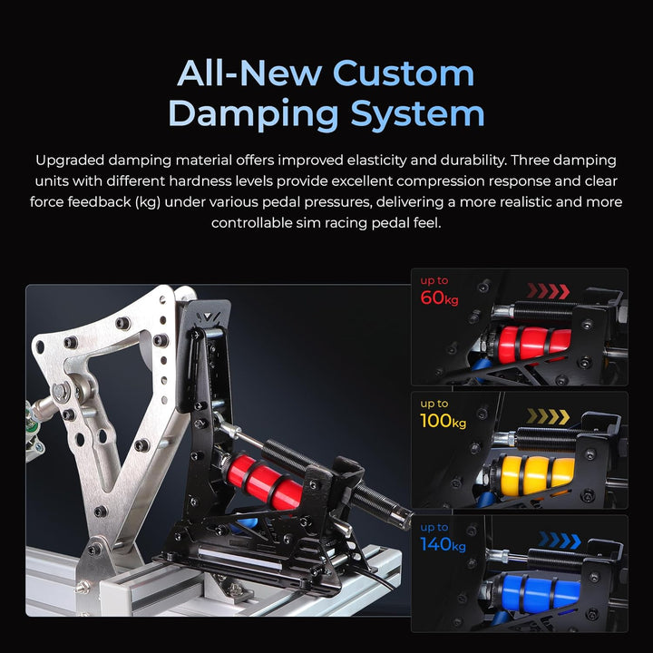 SIMSONN PRO X Ultra Hydraulische Sim-Racing-Pedale für PC, Professionelle Lastzelle Rennsimulator Pe