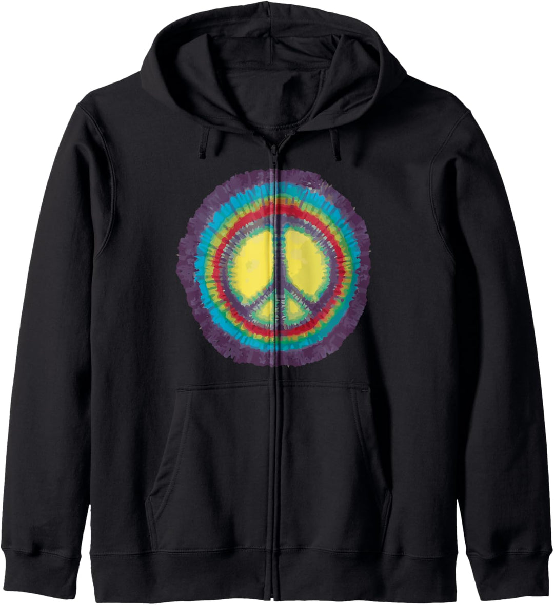 Bindungs-Färbungs-Friedenssymbol - Regenbogen-Hippie Kapuzenjacke