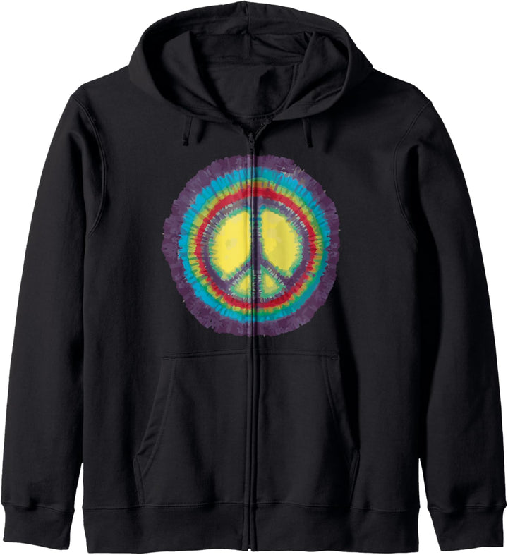 Bindungs-Färbungs-Friedenssymbol - Regenbogen-Hippie Kapuzenjacke