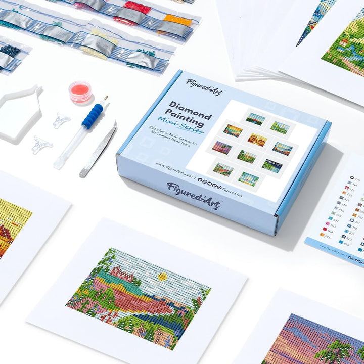 Figured'Art Mini Serie Diamond Painting Erwachsene - Sommerlandschaften - Premium-Box mit 10 Stück 1