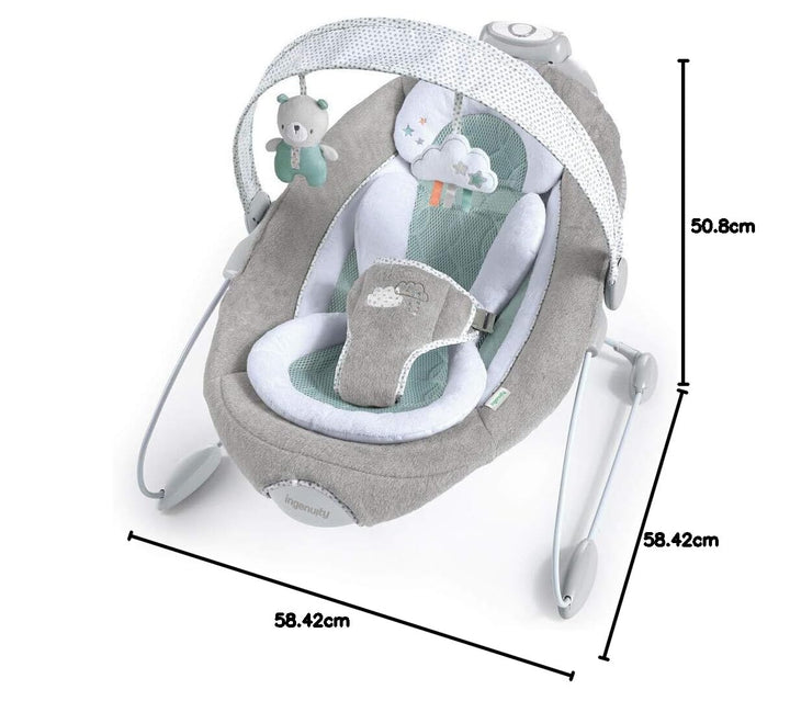 Ingenuity Pemberton, automatische Babywippe mit zwei Stufen, Sicherheitsgurt, luftdurchlässigem Mate