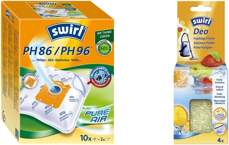 Swirl PH 86/ PH 96 MicroPor Plus Staubsaugerbeutel für Philips, AEG, Electrolux und Volta Staubsauge