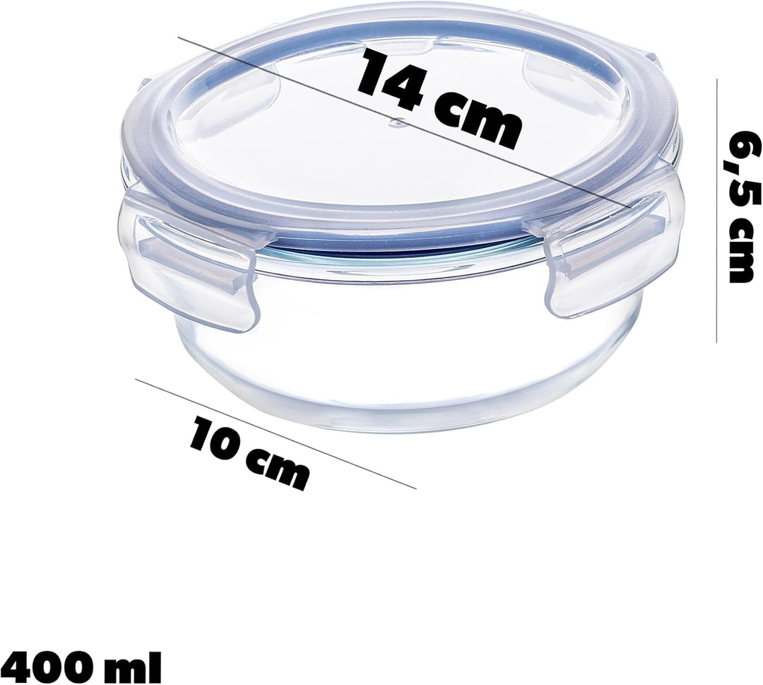 KADAX 3er Set Hitzebeständige Glasbehälter mit Deckel, Lebensmittelbehälter aus Robustem Glas, Aufbe