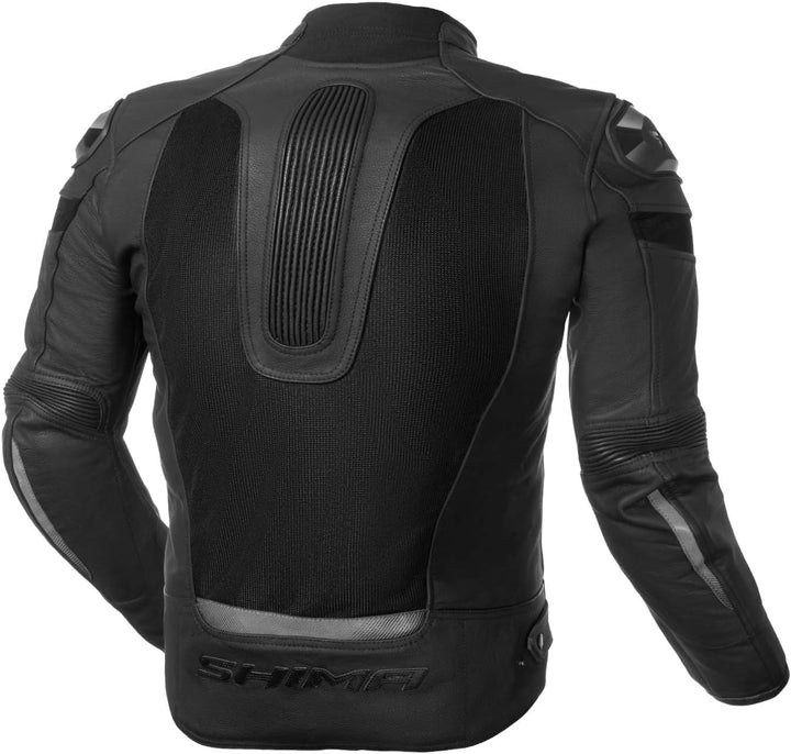 SHIMA PISTON Herren-Motorradjacke - Leder, urbane Jacke mit Netzeinsätzen, Protektoren an Schultern,
