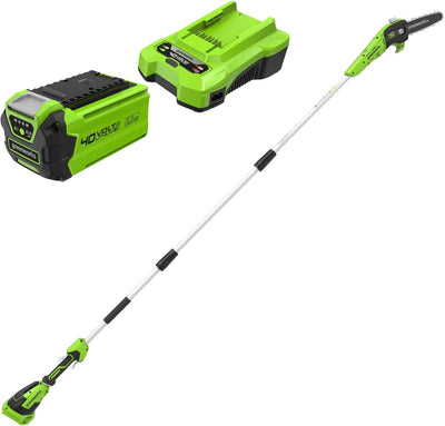 Greenworks G40PSFK2 Akku Hochentaster,20 cm Blattlänge, 8 m/s Kettengeschwindigkeit, 3,64 kg, automa