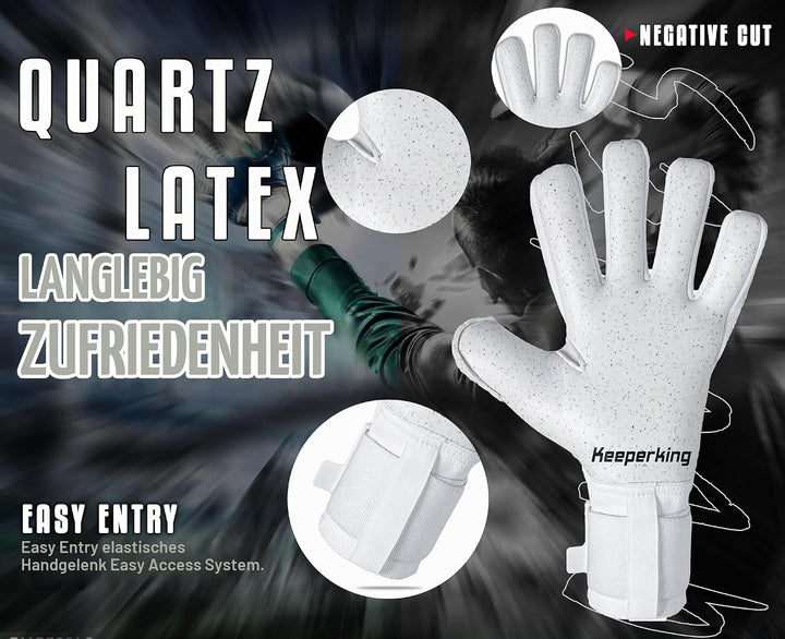 Keeperking Torwarthandschuhe für Erwachsene Fussballhandschuhe Herren Innennaht Profi Premier Grip 4