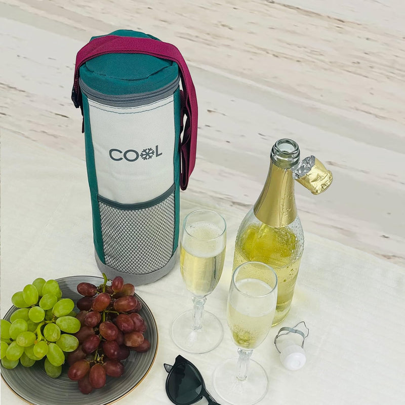 Kühltasche für Flaschen bis 1,5 Liter, Flaschenkühltasche, Grösse 12 x 32 cm, Kühlbox, Kühlbeutel, m