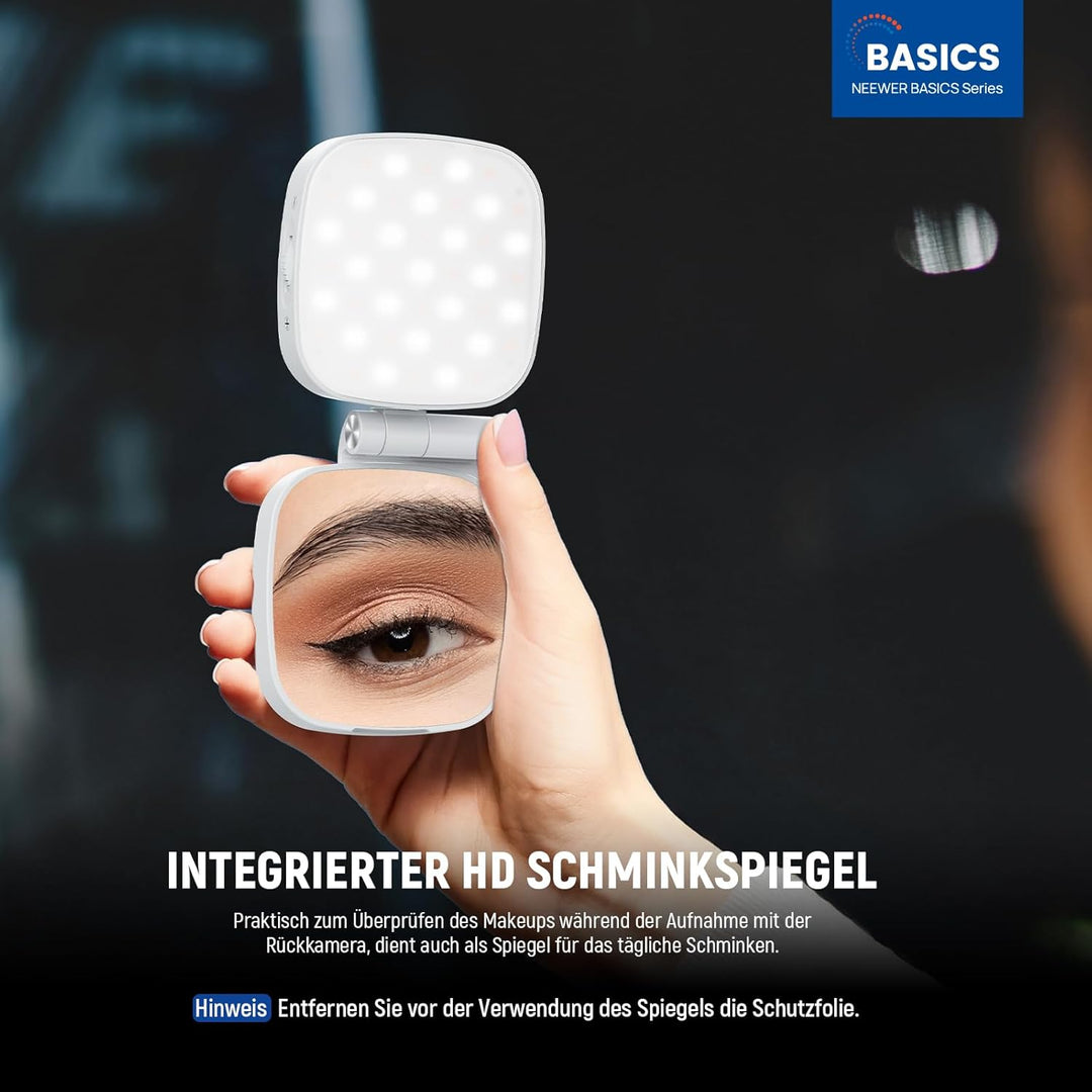 NEEWER Basics Magnetisches Selfie Licht Handy kompatibel mit MagSafe iPhone, 2W CRI95+ zweifarbiges