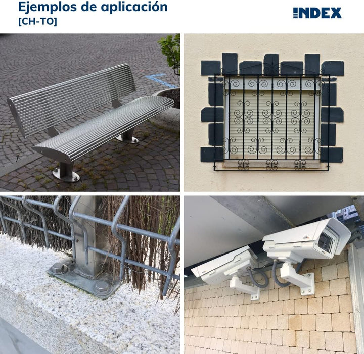 Index Fixing Systems CH-TO Packung mit 100 verdrehsicheren Verankerungen für hohe Lasten, verzinkte