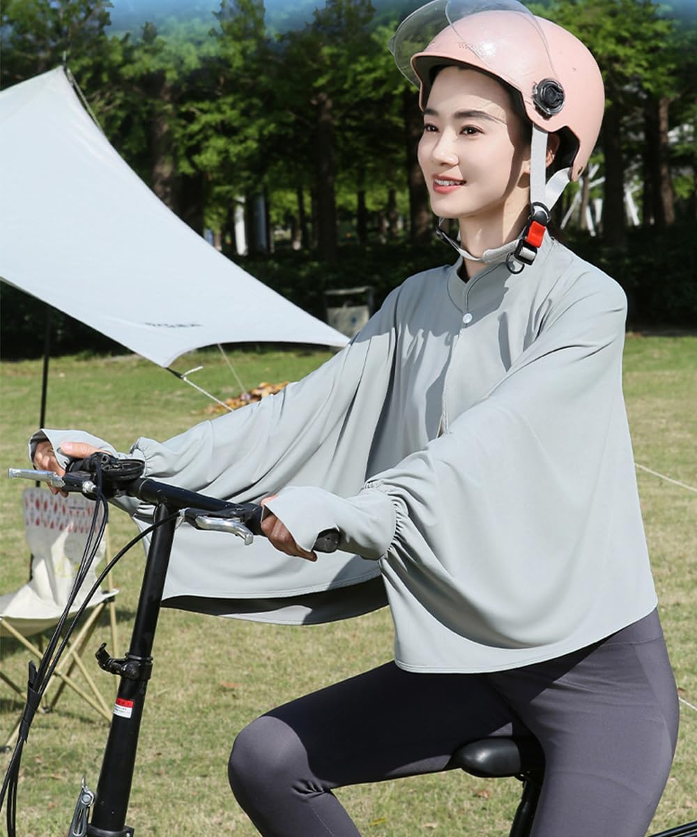 Elegtiskas Kühlender Damen-Umhang mit UV-Schutz, atmungsaktiv, mit Ärmeln, für Outdoor-Sportarten Gr
