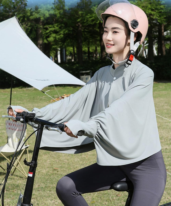 Elegtiskas Kühlender Damen-Umhang mit UV-Schutz, atmungsaktiv, mit Ärmeln, für Outdoor-Sportarten Gr