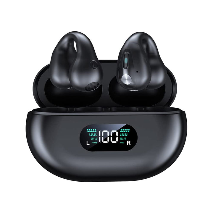 SLuB Knochenschall Kopfhörer, Open Ear Kopfhörer Bluetooth, Ohrclip-Sportkopfhörer, Bluetooth 5.4, H