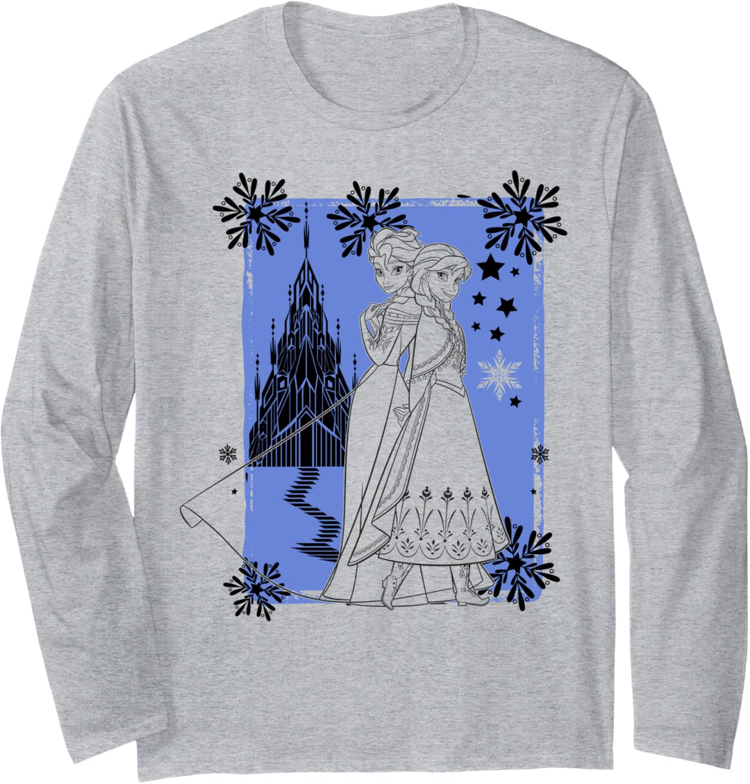 Disney Frozen Anna And Elsa Winter Castle Langarmshirt