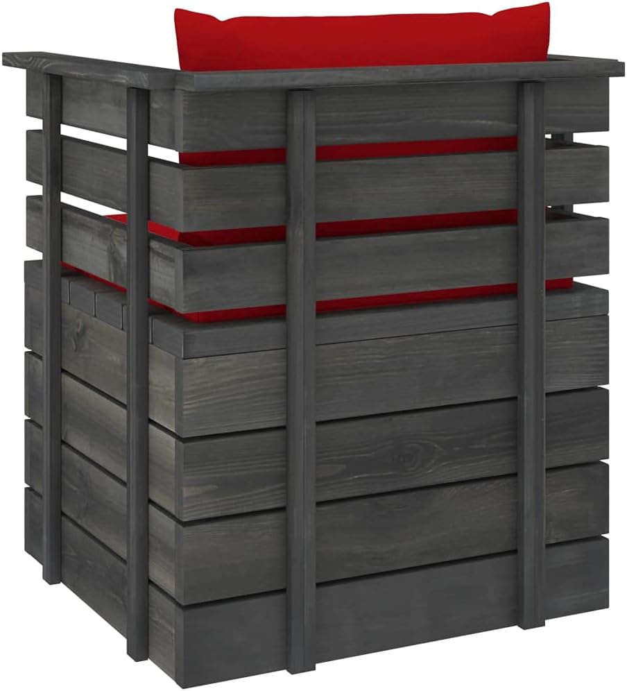 vidaXL Massivholz Gartensessel Loungemöbel Paletten Sessel Gartenmöbel Gartenstuhl Loungesessel mit