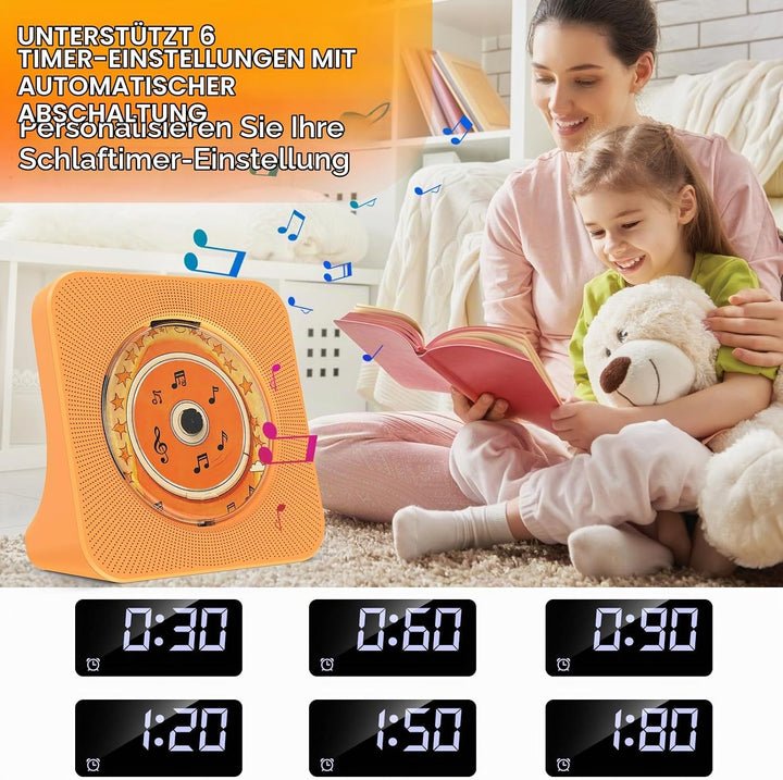 CD Player mit Lautsprecher CD-Player Bluetooth 5.0 mit Fernbedienung Staubschutzhülle Bildschirm FM-