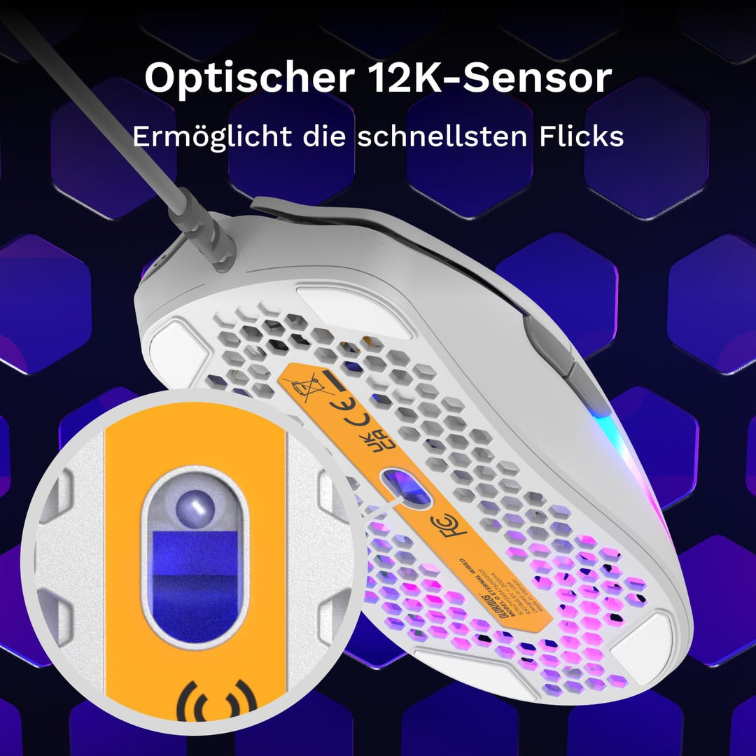GLORIOUS Model O Eternal ultraleichte RGB-Gaming-Maus – Kabelgebunden – nur 55 g – benutzerdef. RGB-