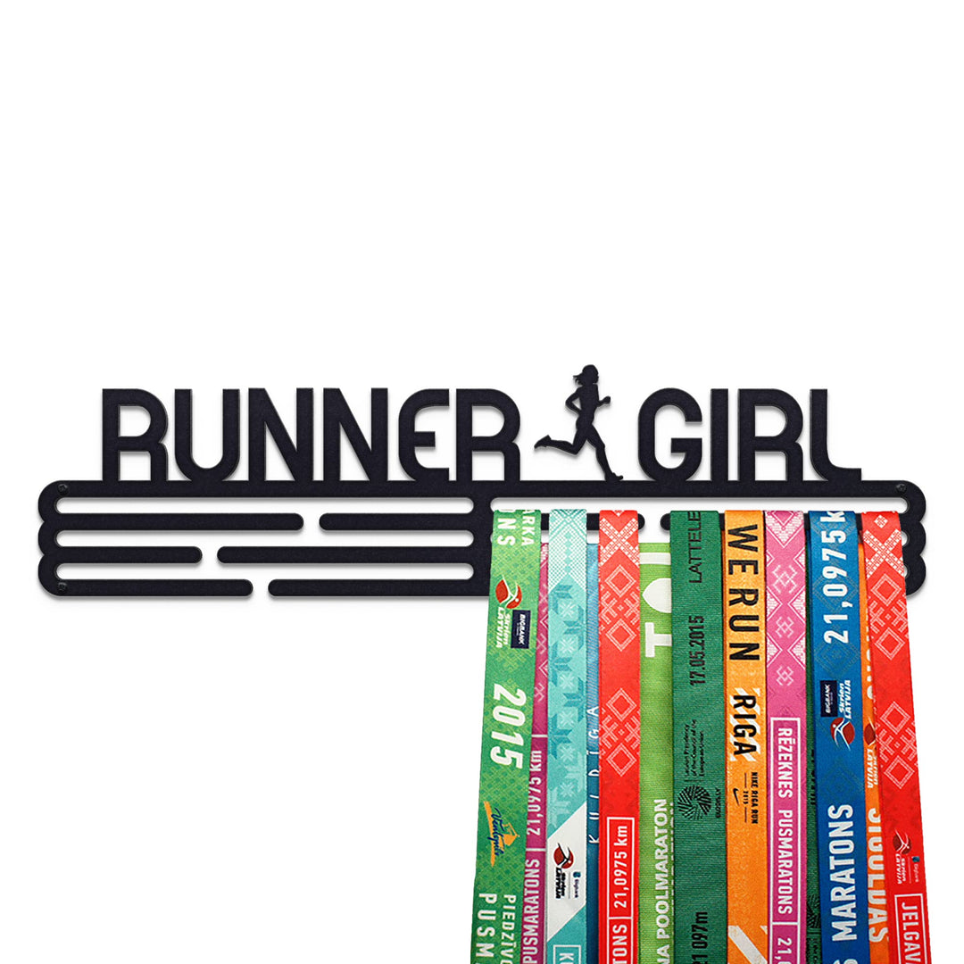 United Medals Runner Girl Medaillenhalter Edelstahl | Medaillen Aufhänger | Medal Hanger Holder Disp
