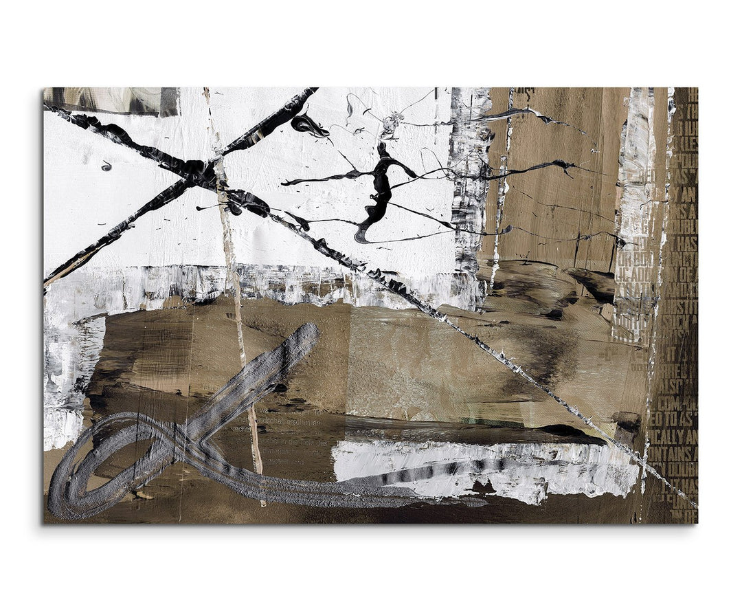 Paul Sinus Art 80x60cm Fotoleinwand Leinwanddruck Kunstdruck Wandbild weiss schwarz braun gemalt