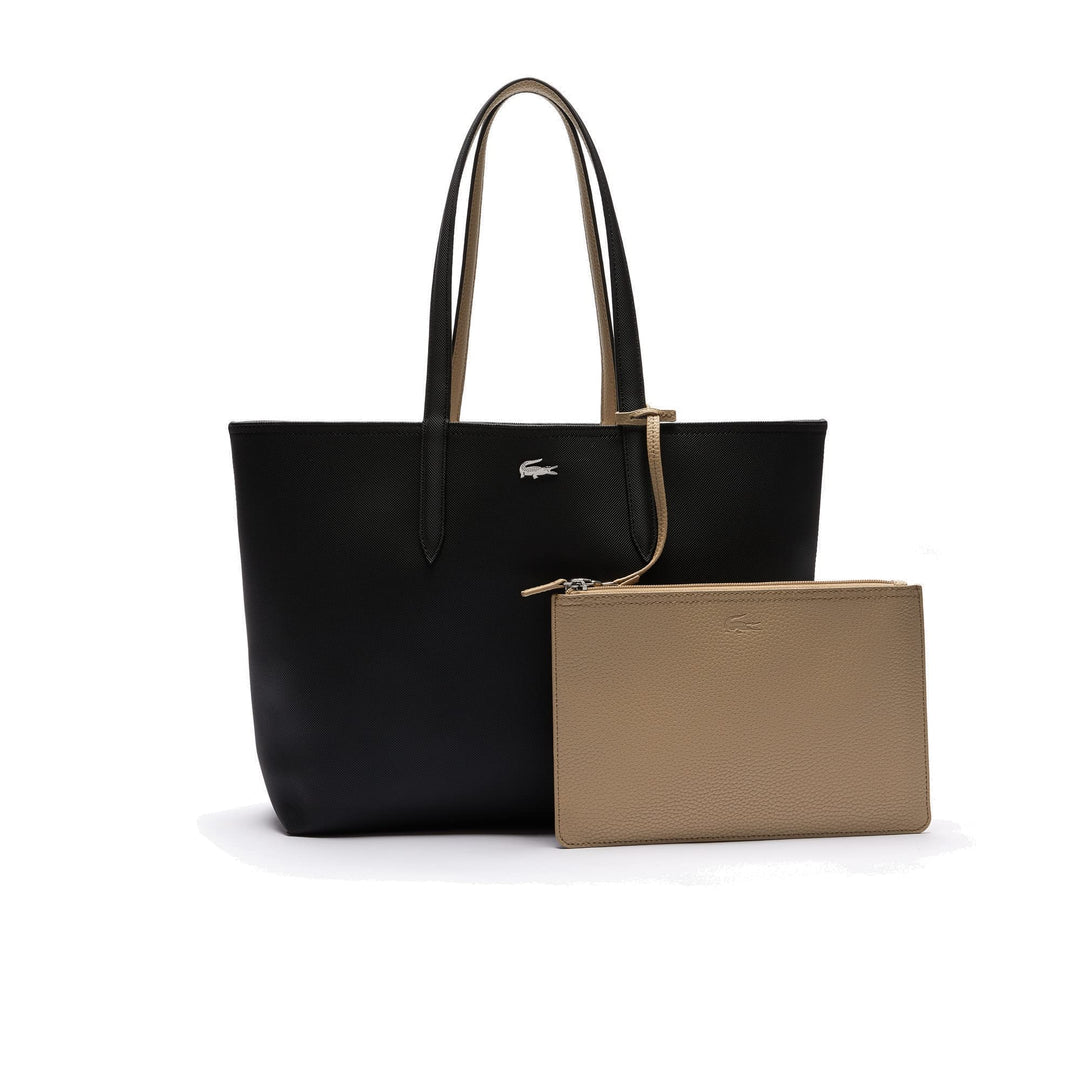 Lacoste Damen Henkeltasche SHOPPING BAG -A91 Noir / Krema, -A91 Noir / Krema