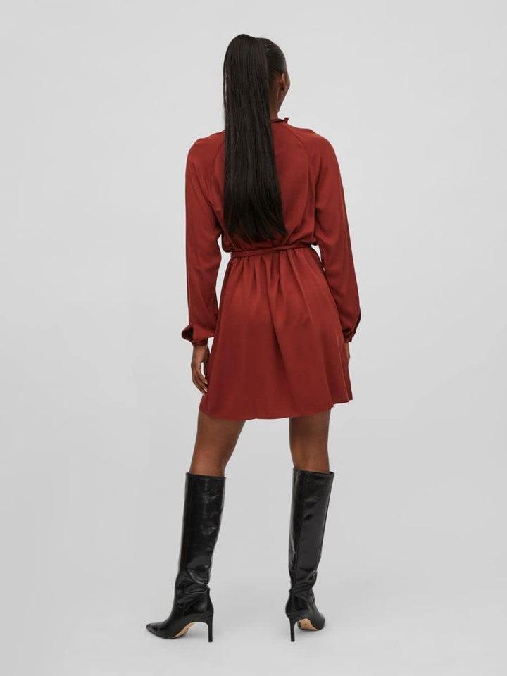 Vila Damen Visuvita L/S Lace Dress/Su-Noos Kleid 42 Fired Brick, 42 Fired Brick