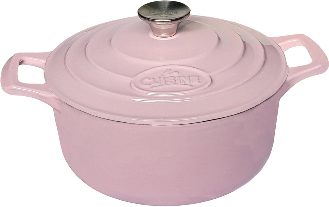 La Cuisine Schmortopf aus emailliertem Gusseisen, 26 cm 3.5 Litre Durchmesser, innen cremeweiss emai