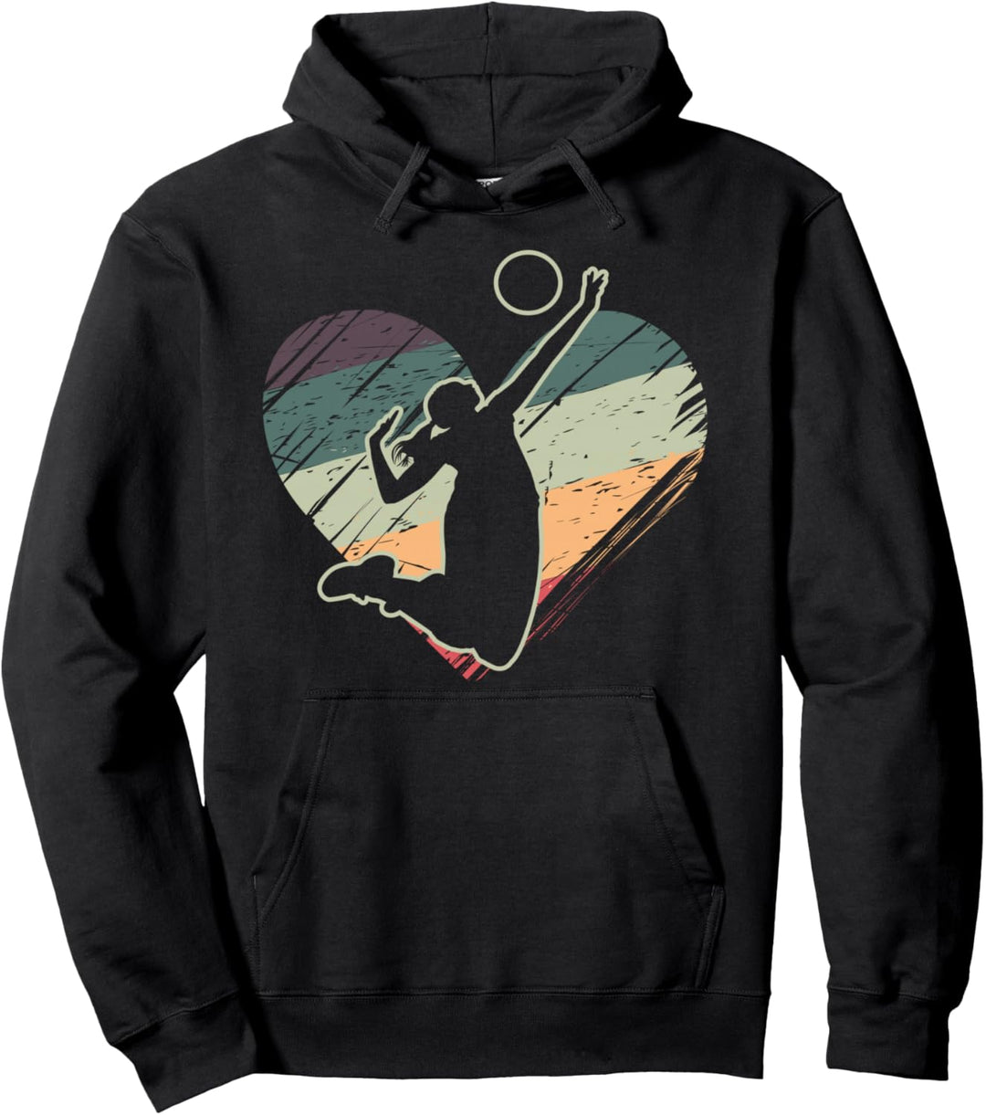 Fun Retro Love Volleyball Mädchen Geschenkidee Pullover Hoodie
