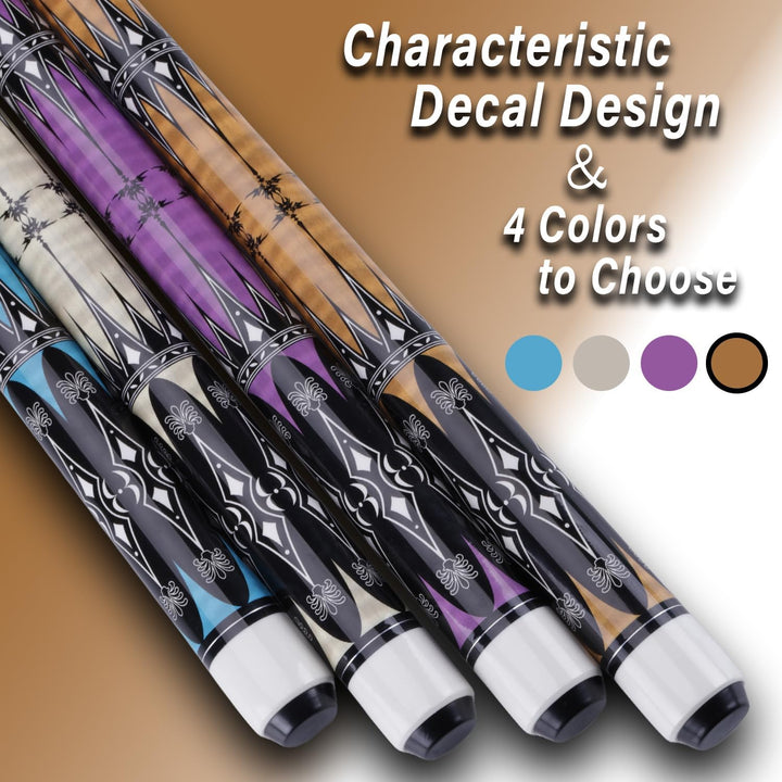 58" Pool Billard Queue with 13mm Tip,19 20 oz Billiard Cue,Schwarz oder Weiss，1/2 Maple Queue Sticks