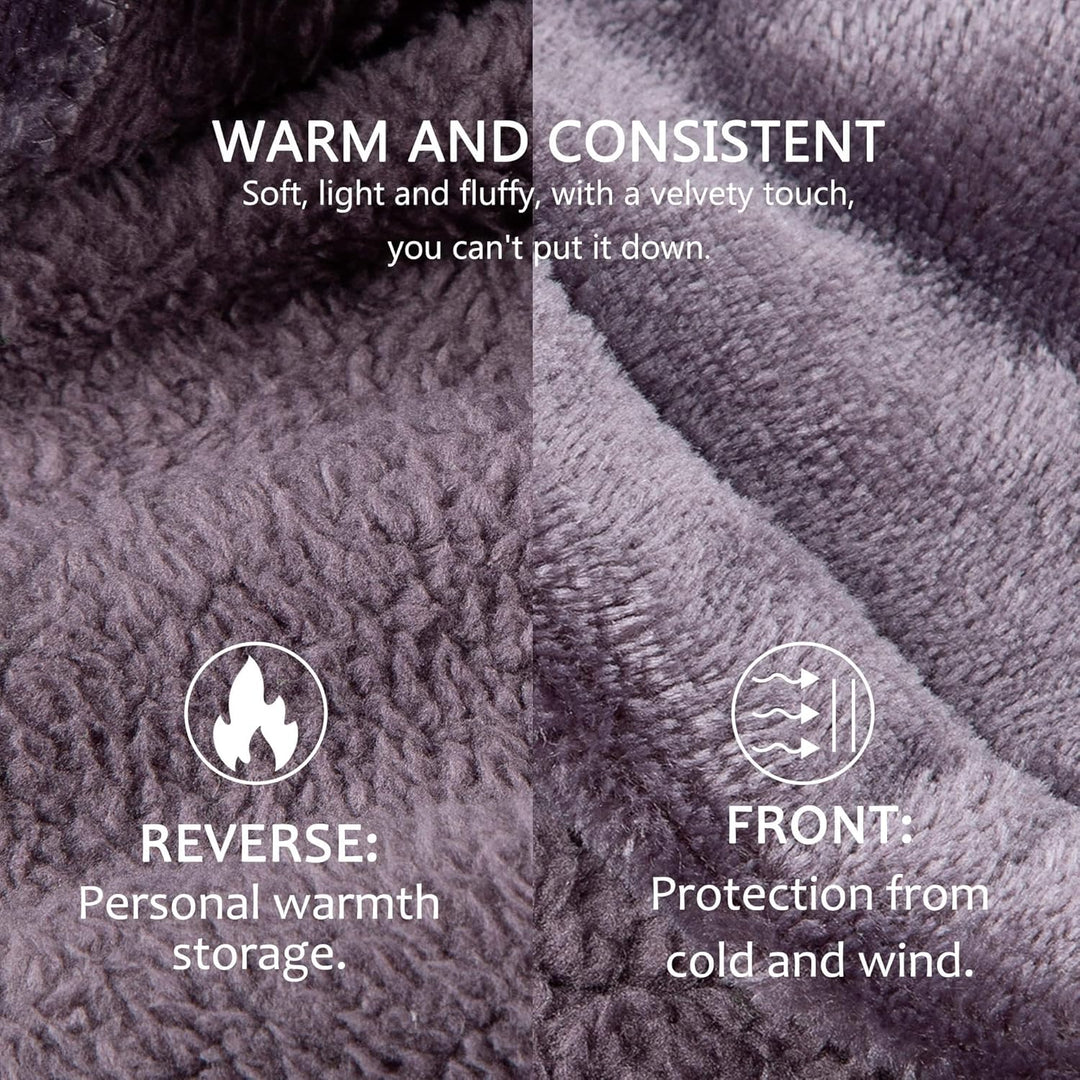 FUSSEDA Übergrosse Tragbare Decke Sweatshirt, Super Dicke Warme Sherpa Fleece Kuscheldecke Hoodie mi