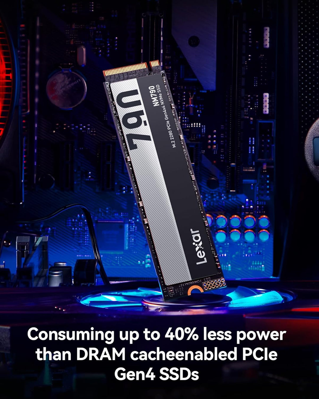 Lexar NM790 1TB Interne SSD, M.2 2280 PCIe Gen4x4 NVMe 1.4 , Bis zu 7400MB/s Lesen, 6500MB/s Schreib