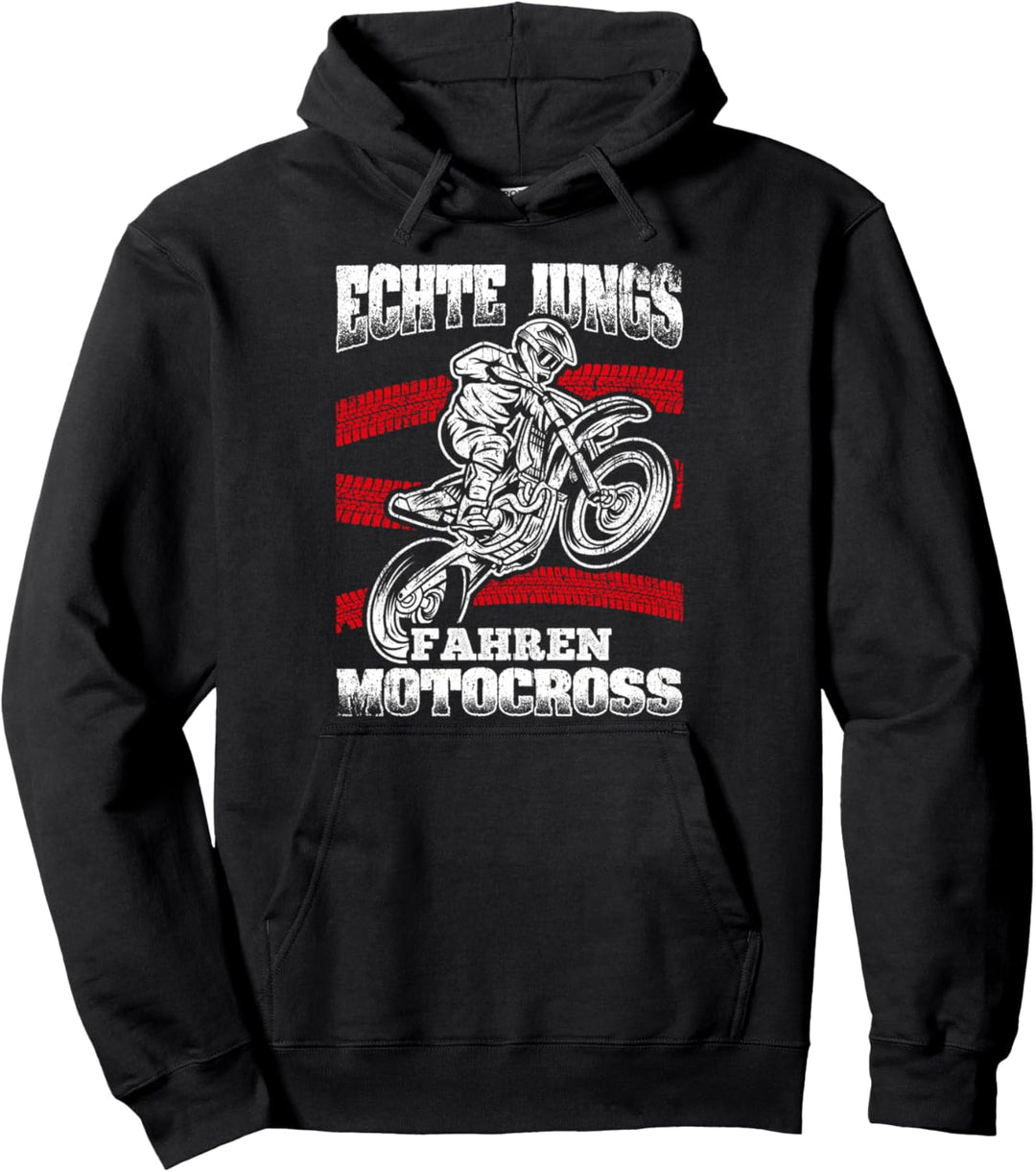 Echte Jungs fahren Motocross - Dirt Biker Kinder Jungen Pullover Hoodie