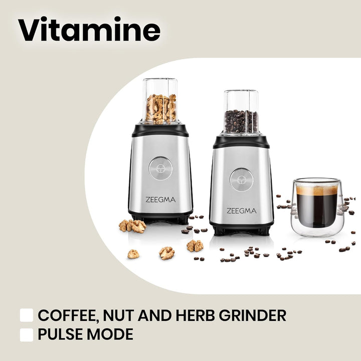 ZEEGMA Vitamine Multifunktion 4-in-1 Standmixer 1050W mit 1L Krug, Elektrischer Juicer Blender, Smoo