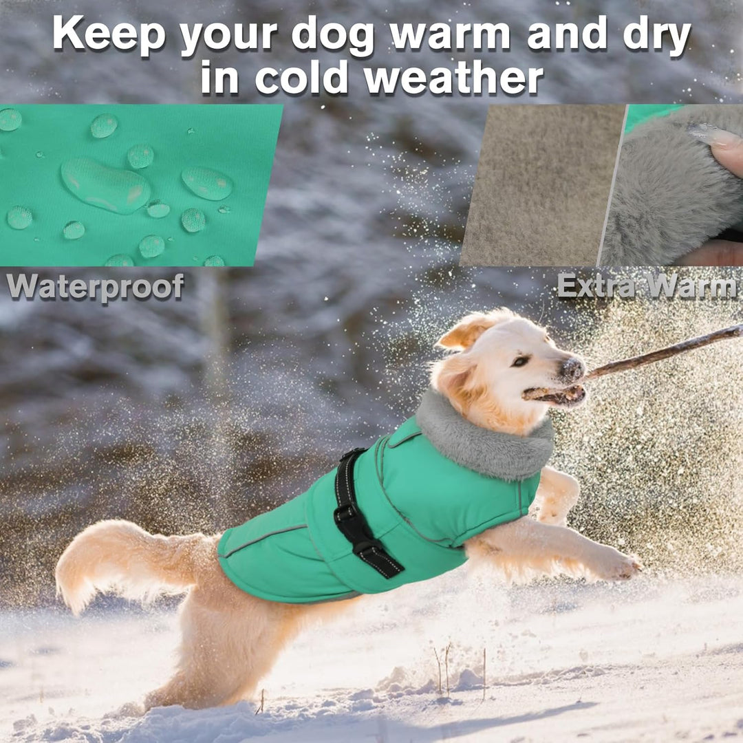 Lelepet Hundemantel Winterweste Reflektierende Fleece Hundejacke für Extra Grosse Hunde Wasserdicht
