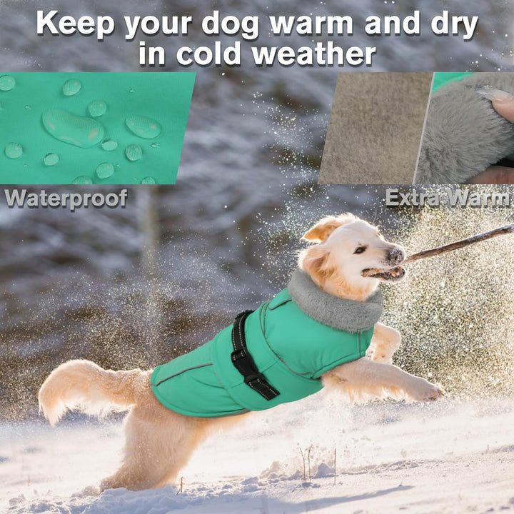 Lelepet Hundemantel Winterweste Reflektierende Fleece Hundejacke für Extra Grosse Hunde Wasserdicht