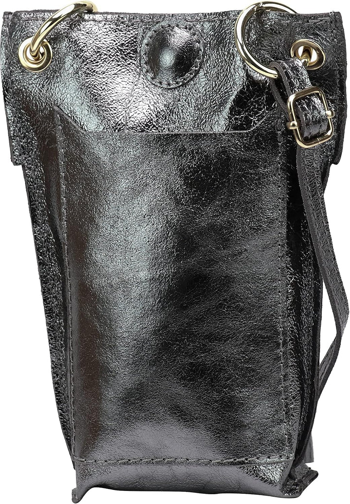 SH Leder Damen Echtleder Umhängetasche Handytasche Geldbörse Multifunktion Beutel Mini Bote Abnehmba