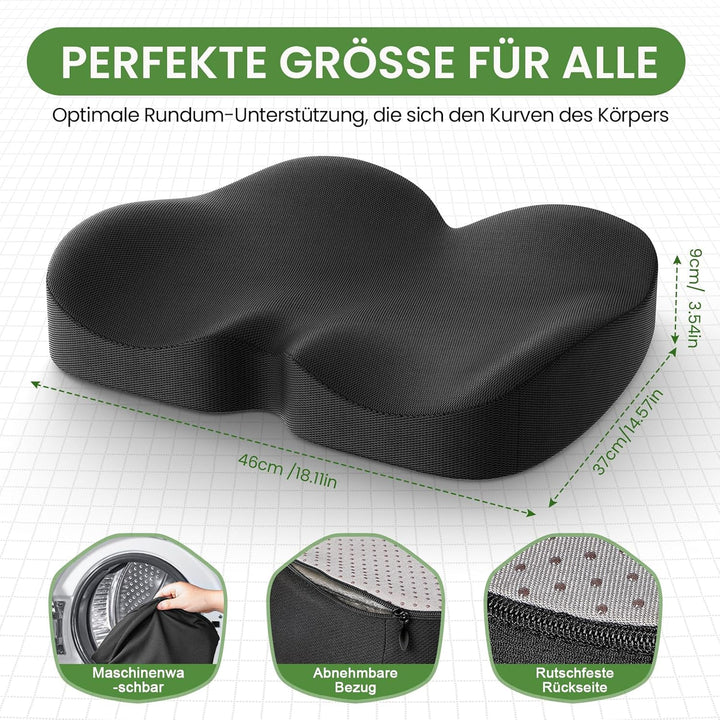 Benazcap Sitzkissen Orthopädisch, Ergonomisches Hämorrhoiden Sitzkissen, wirkt Schmerzreduzierend, S